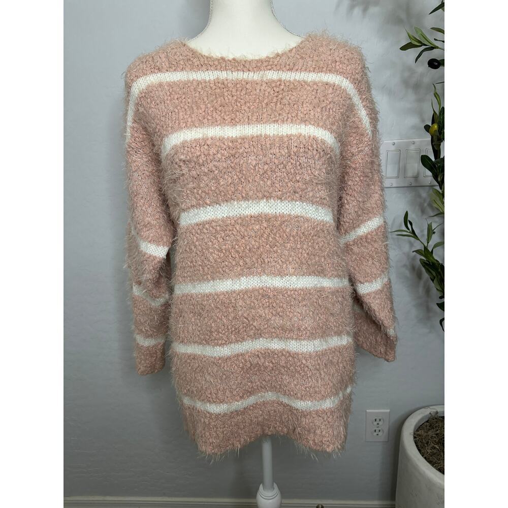 Calvin Klein Striped Eyelash Knit Sweater
